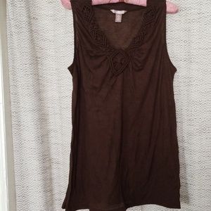 Brown Flowy Tank Top
